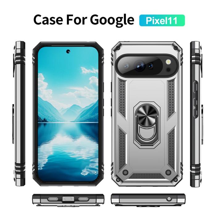 Bild 2, Google Pixel 11 / 11 Pro Skal Hybrid Kickstand Silver