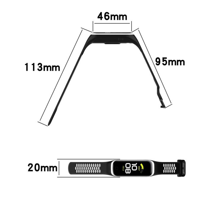 Bild 6, Samsung Galaxy Fit 2 SM-R220 Armband Ihåligt Silikon Svart/Vit