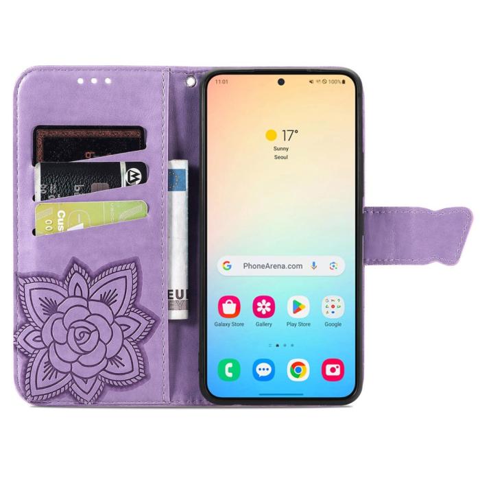 Bild 2, Samsung Galaxy S24 Plus Fodral Big Butterfly Ljus Lila