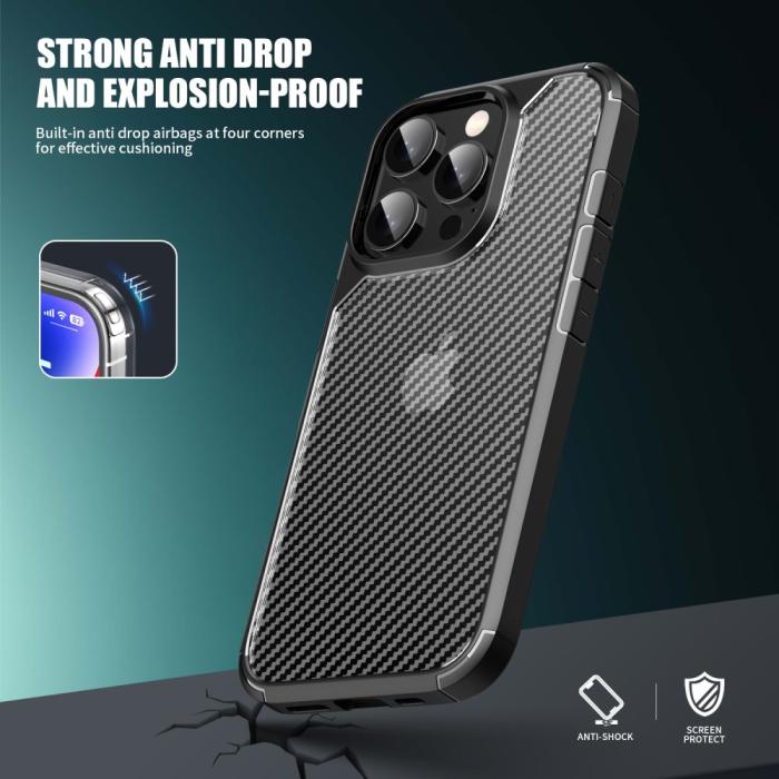 Bild 3, iPhone 16 Pro Skal Kolfiber Textur Svart