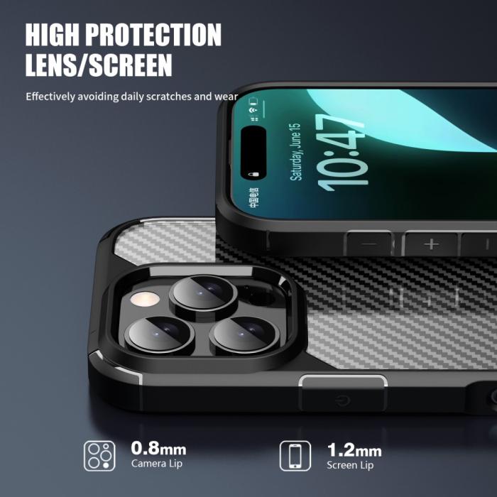 Bild 4, iPhone 16 Pro Skal Kolfiber Textur Svart