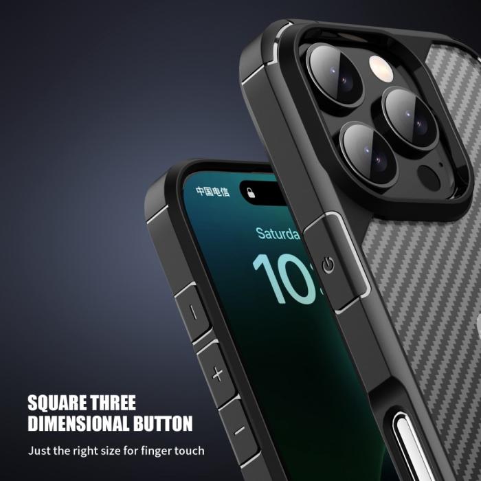 Bild 5, iPhone 16 Pro Skal Kolfiber Textur Svart