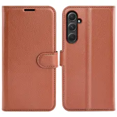 Samsung Galaxy A55 5G Fodral Litchi Läder Brun