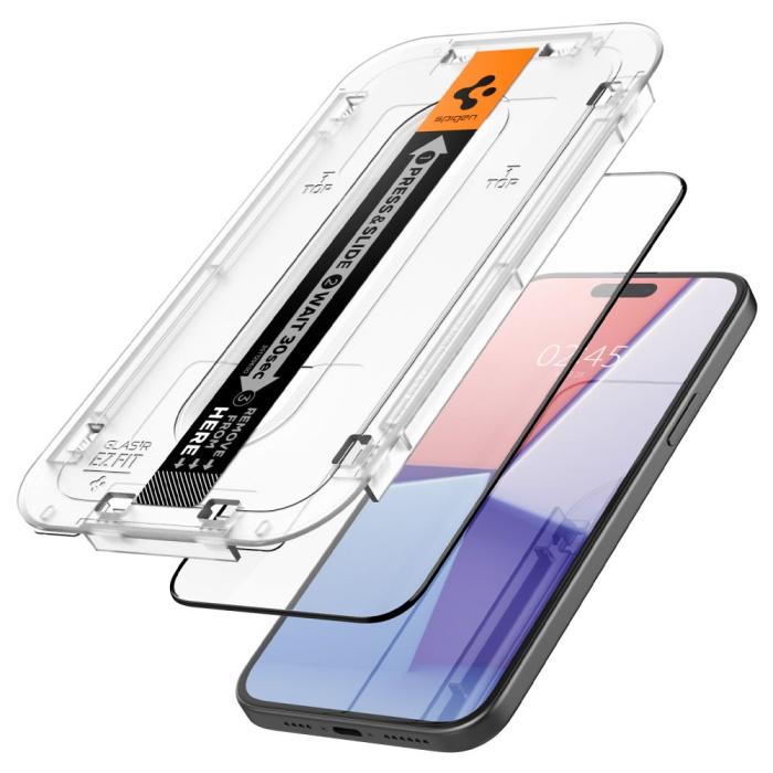 Bild 3, Spigen iPhone 15 GLAS.tR FC 