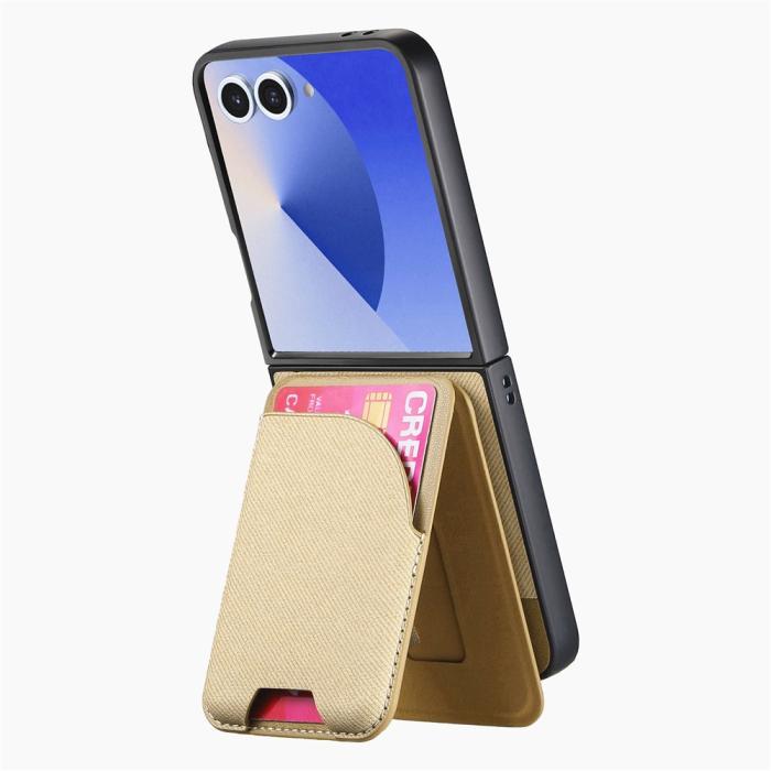 Bild 4, Galaxy Z Flip 7 Skal Inkl. Avtagbart Kortfack Läder Khaki