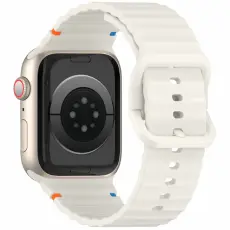 Apple Watch 42/44/45/46/49 mm Armband Silikon Wave Off White