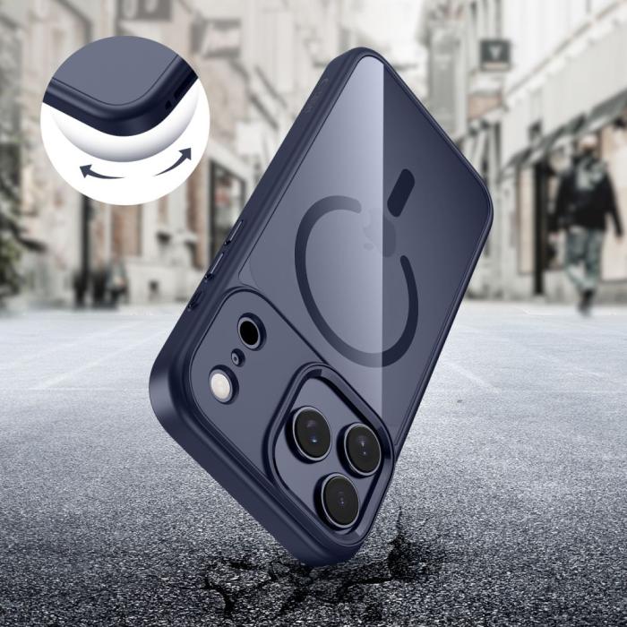 Bild 5, Tech-Protect iPhone 17 Pro Max Skal MagSafe MagMat Deep Blue/Clear