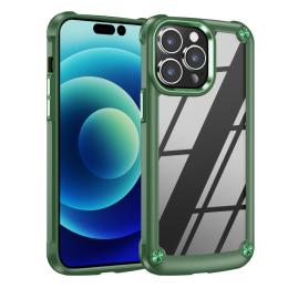 iPhone 15 Pro Skal Shockproof Armor Hybrid Grön