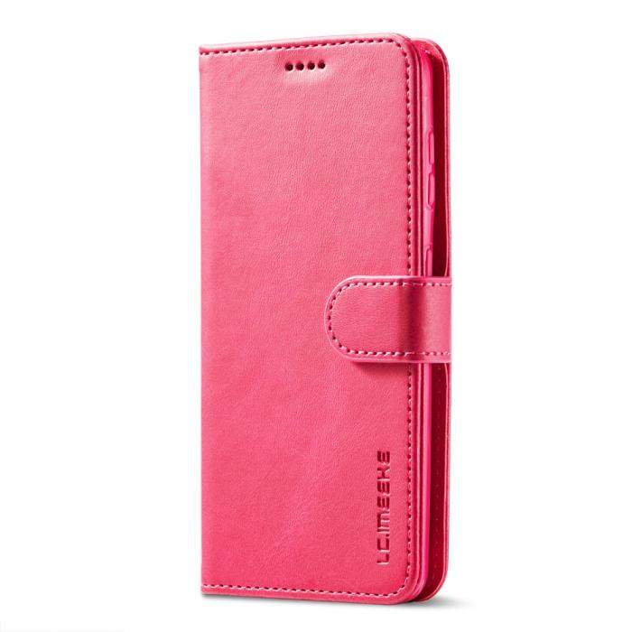 Bild 2, Samsung Galaxy S21 Plus - LC.IMEEKE Läder Fodral - Rosa/Röd
