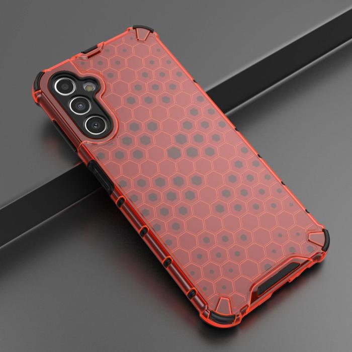 Bild 2, Galaxy A14 4G/5G Skal Shockproof Honeycomb Textur Röd