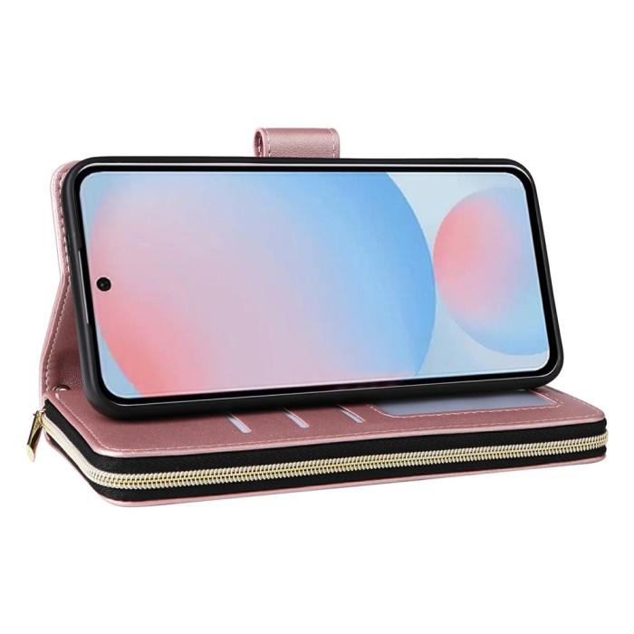 Bild 3, Samsung Galaxy A27 5G Fodral Läder Multifunktionellt Roséguld