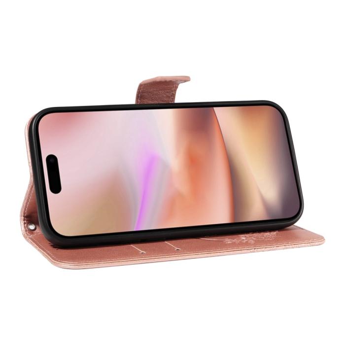 Bild 4, iPhone 16 Plus Fodral Med Fjäril Tryck Roséguld