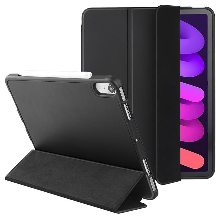 Bild 1, iPad Mini 2024/2021 Fodral Tri-Fold Pennhållare Svart