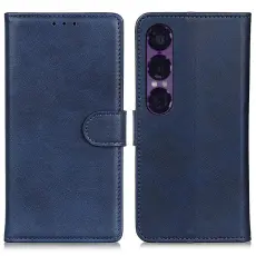 Sony Xperia 1 VII Fodral L&auml;der Bl&aring;