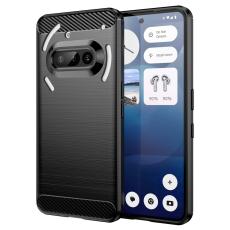 Nothing Phone 3a Skal Borstad St&aring;l Textur Svart