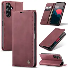 CASEME Galaxy A16/A26 5G Fodral Flip Retro L&auml;der R&ouml;d