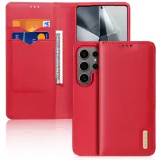 DUX DUCIS Galaxy S25 Ultra Fodral HIVO &Auml;kta L&auml;der R&ouml;d
