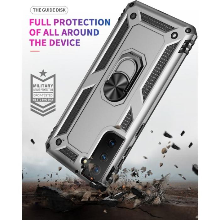 Bild 5, Samsung Galaxy S21 FE Skal Shockproof Hybrid Ring Silver