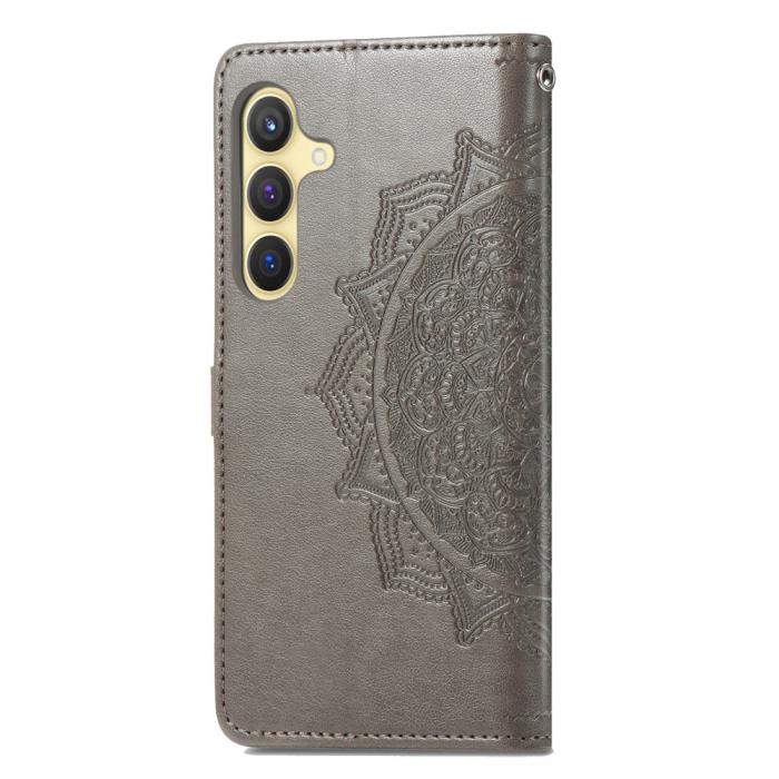 Bild 6, Samsung Galaxy S24 Fodral Mandala Tryck Grå