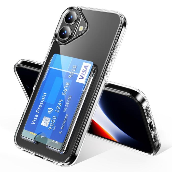 Bild 2, iPhone 16 Plus Skal Med Kortfack Transparent