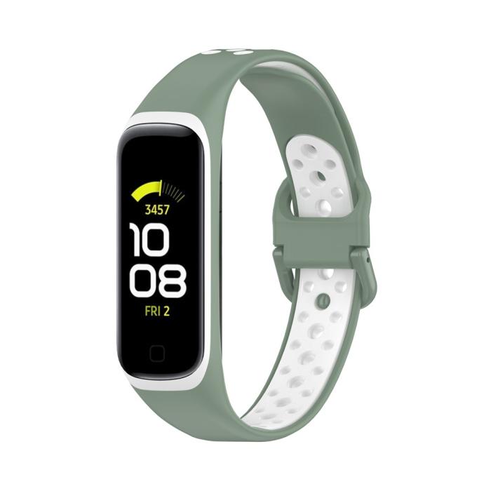 Bild 4, Samsung Galaxy Fit 2 SM-R220 Armband Ihåligt Silikon Grön/Vit