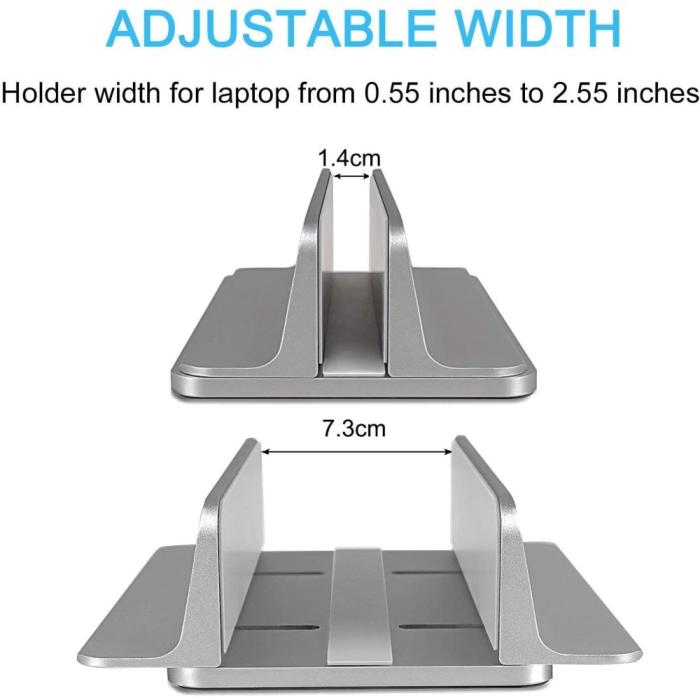 Bild 4, Universal Vertikal Aluminium Laptop Stativ Silver