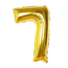 Sifferballong Nummer 7 70 cm Guld