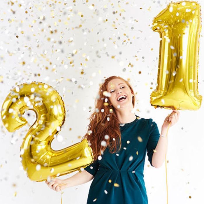 Bild 2, Sifferballong Nummer 7 70 cm Guld