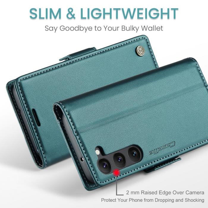 Bild 4, CASEME Galaxy S24 Plus Fodral RFID Läder Grön