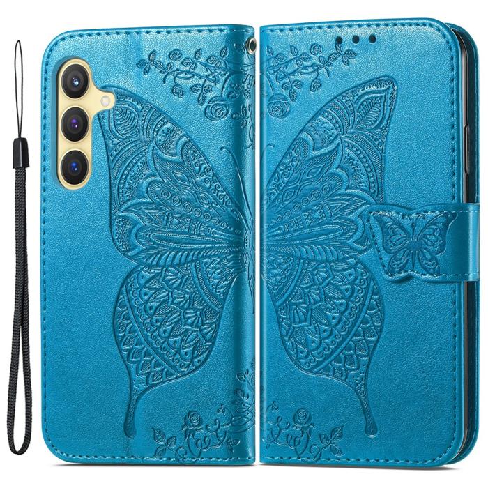 Bild 1, Samsung Galaxy S24 Plus Fodral Big Butterfly Blå