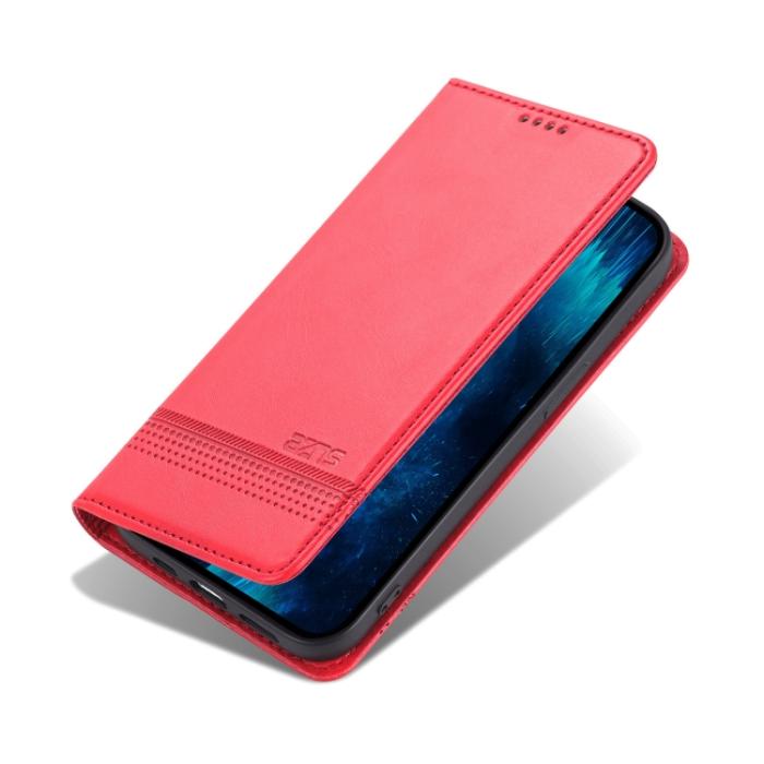 Bild 3, AZNS iPhone 14 Fodral Flip Läder Röd