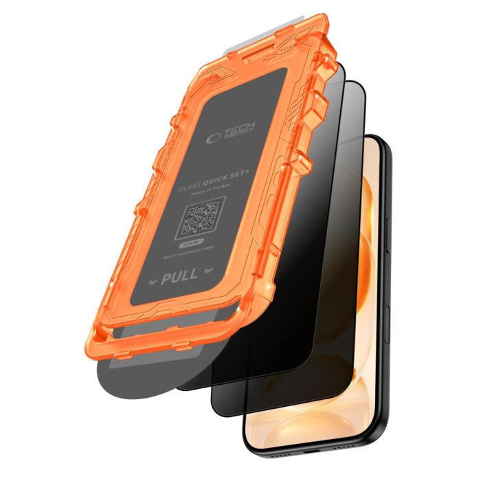 Bild 5, Tech-Protect iPhone 18 Pro 2-PACK Skärmskydd Quick Set Spy+