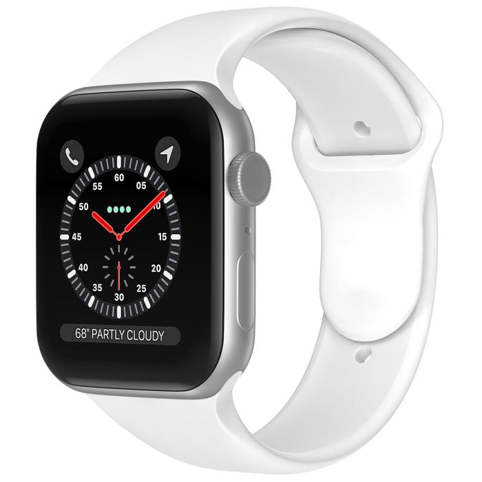 Bild 2, Apple Watch 42/44/45/49 mm Silikon Armband (M/L) Vit