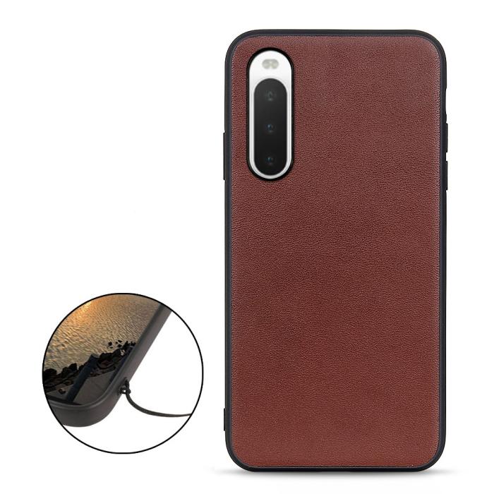 Bild 2, Sony Xperia 10 V Skal Äkta Läder Brun
