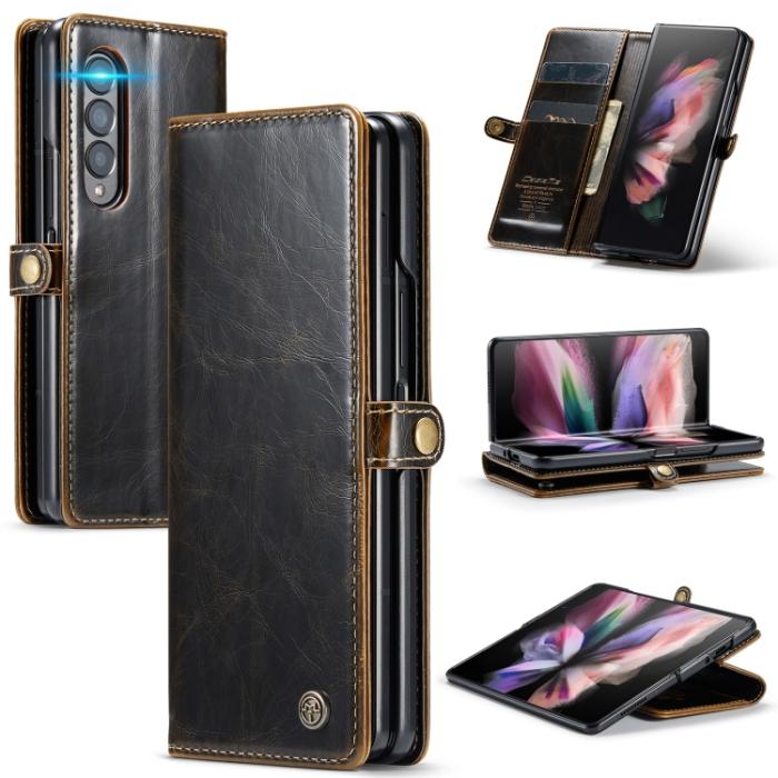 Bild 1, CASEME Galaxy Z Fold 3 Fodral Oil Wax Brun