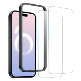 NORTHJO iPhone 16 Plus Skärmskydd Härdat Glas 2-PACK inkl. Ram