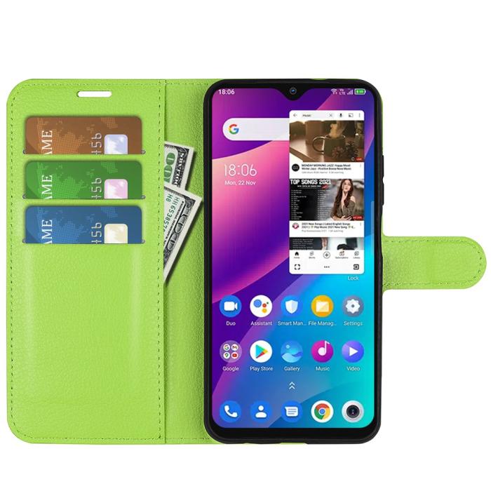 Bild 4, TCL 305 (2022) Fodral Litchi Läder Grön