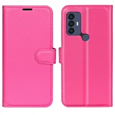 TCL 305 (2022) Fodral Litchi L&auml;der Rosa