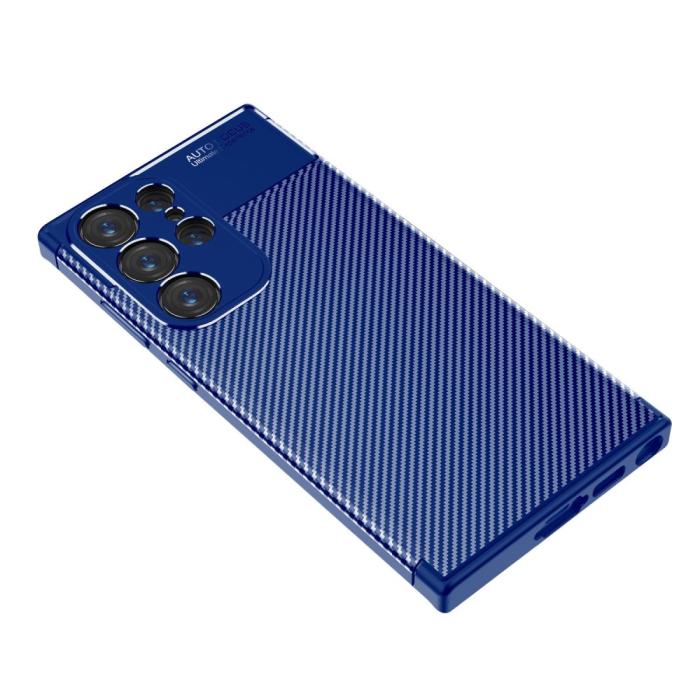 Bild 1, Samsung Galaxy S23 Ultra Skal Kolfiber Textur Blå