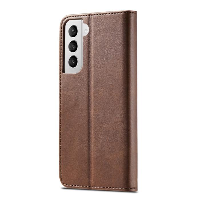 Bild 3, Samsung Galaxy S21 Plus - LC.IMEEKE Läder Fodral - Brun