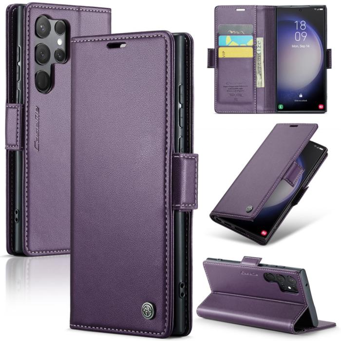 Bild 1, CASEME Galaxy S24 Ultra Fodral Slim Litchi Läder Lila