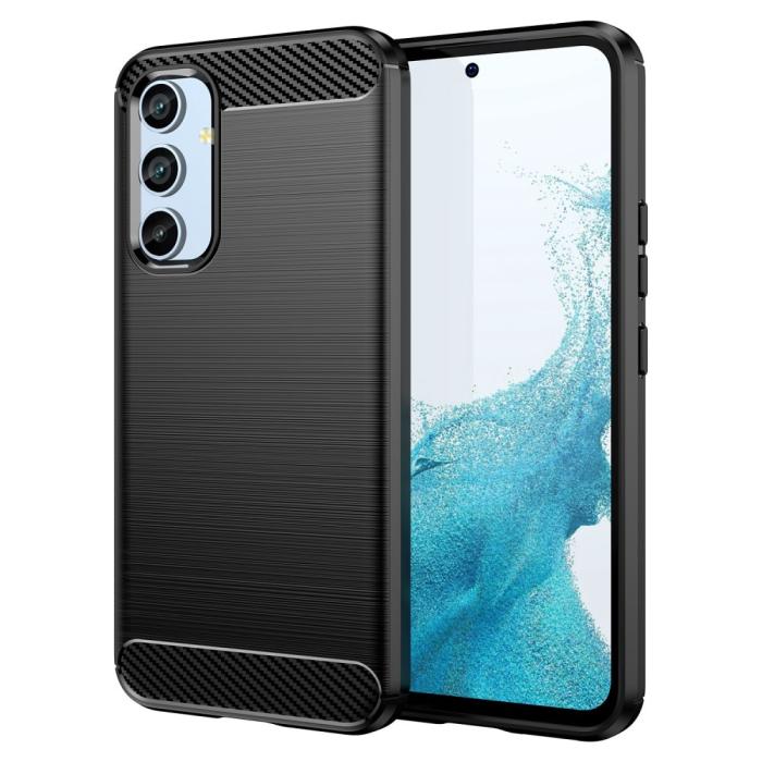 Bild 1, Samsung Galaxy A54 5G Skal Borstad Stål Textur Svart
