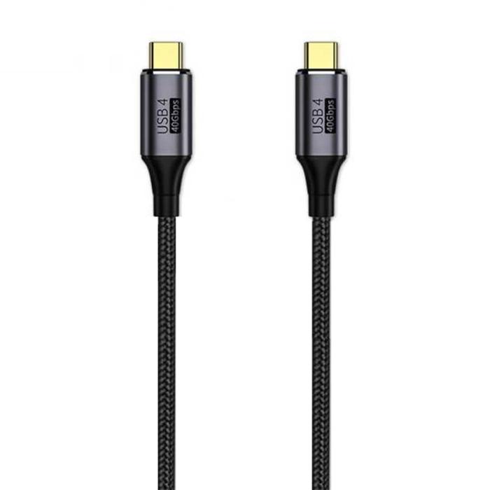 Bild 1, 50cm 100W PD Thunderbolt 3/4 Kabel USB-C - USB-C 8K/60Hz Svart