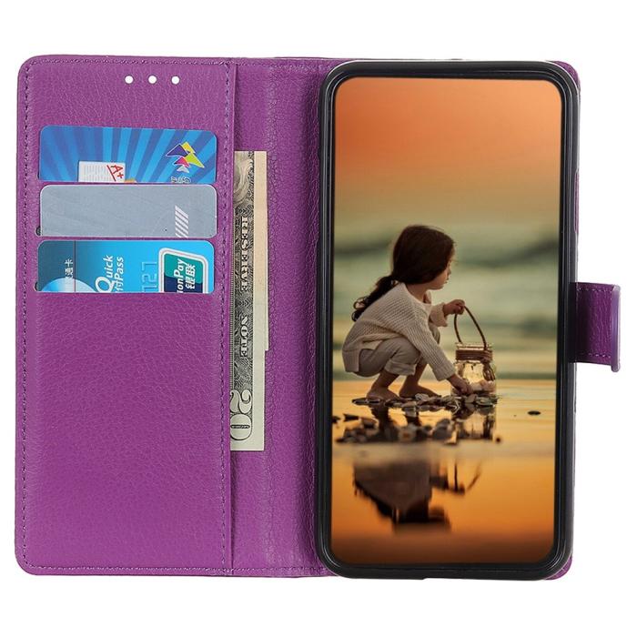 Bild 3, Samsung Galaxy S23 Plus Fodral Litchi Läder Lila