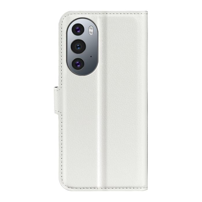 Bild 3, Motorola Edge 30 Pro Fodral Litchi Textur Vit