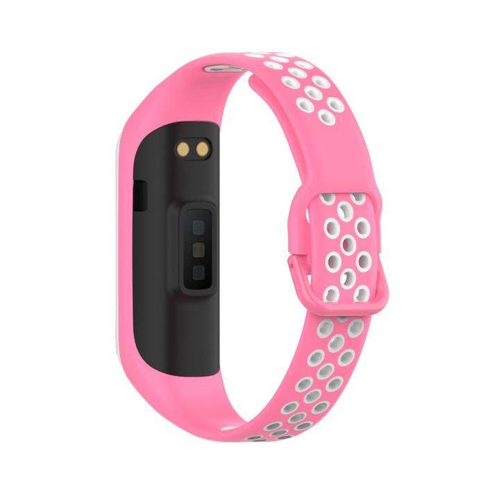 Bild 2, Samsung Galaxy Fit 2 SM-R220 Armband Ihåligt Silikon Rosa/Vit