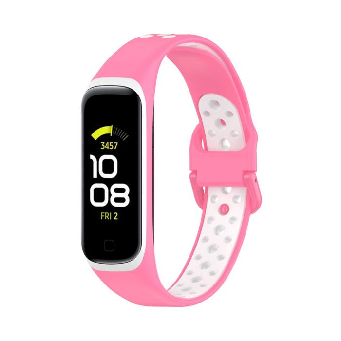 Bild 4, Samsung Galaxy Fit 2 SM-R220 Armband Ihåligt Silikon Rosa/Vit