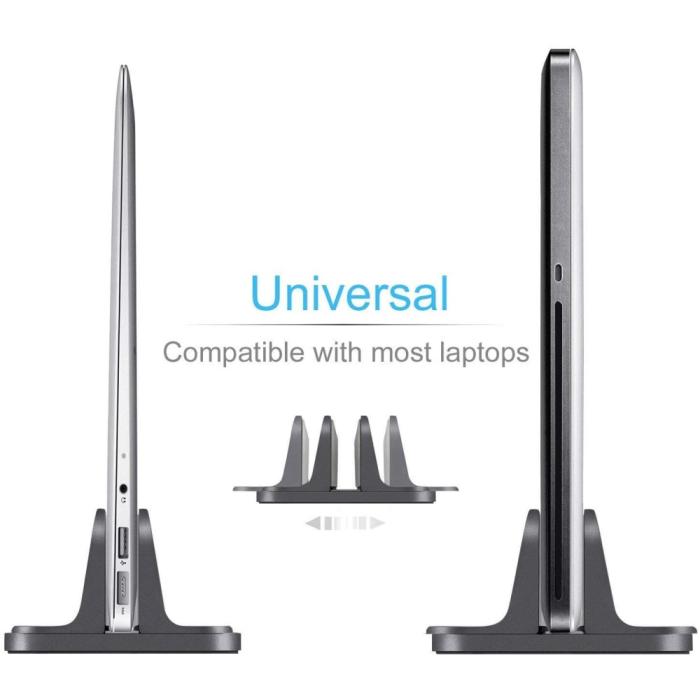 Bild 3, Universal Vertikal Aluminium Laptop Stativ Svart