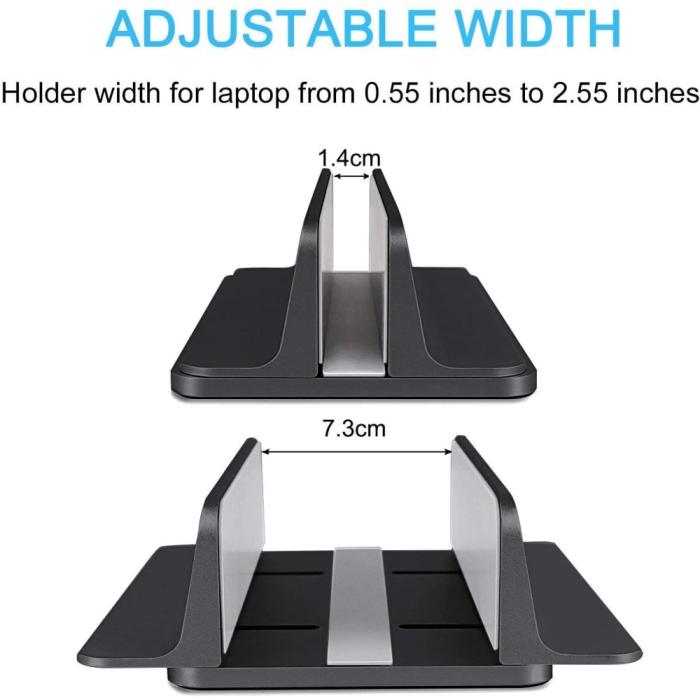 Bild 4, Universal Vertikal Aluminium Laptop Stativ Svart
