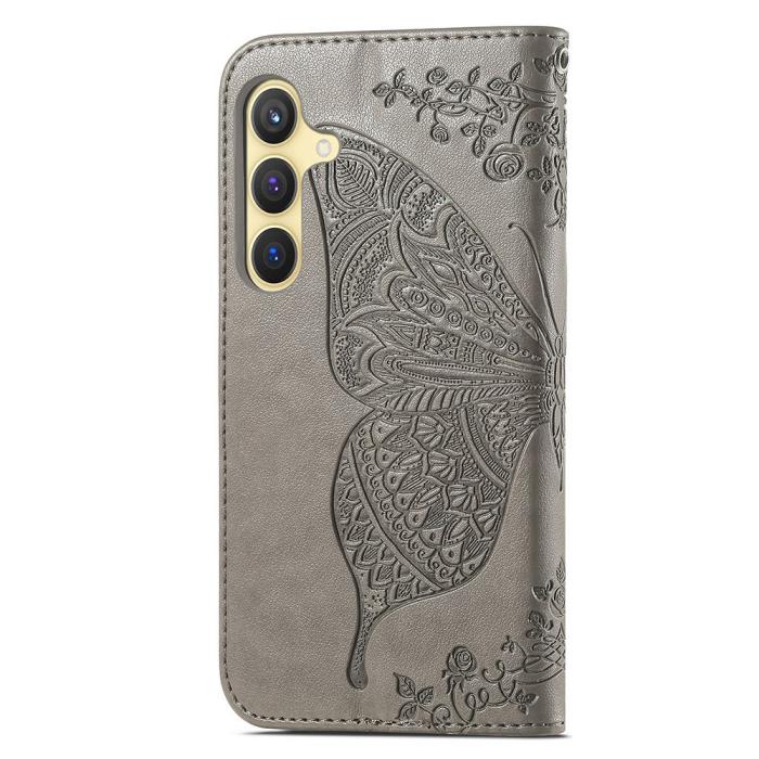 Bild 4, Samsung Galaxy S24 Plus Fodral Big Butterfly Grå